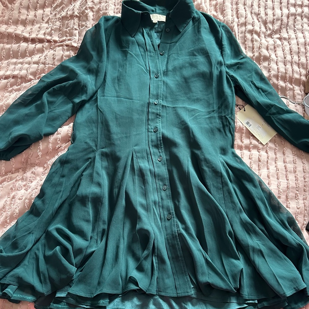 Pinch Teal Button-Up Dress